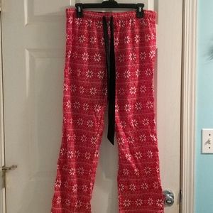Pink Victoria's Secret Christmas sleep pants